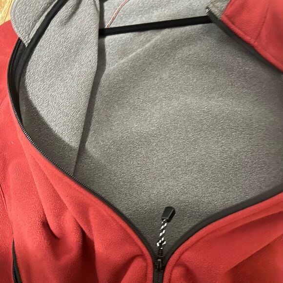 Eddie Bauer Performance Systems Fleece Jacket Size XL Red Full Zip Outdoor Hike - Picture 6 of 7